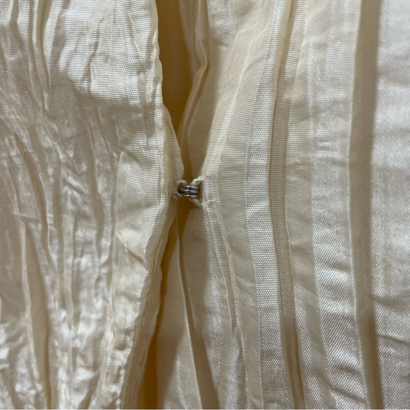 NWT NBD Chiara Top Womens Small Champagne Long Puffed Sleeve Tafetta Wrap Tie - Picture 10 of 16